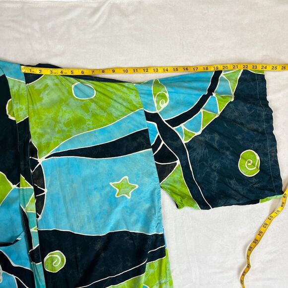 Lotus-Traders Batik Kimono 4X Colorful Abstract Art to Wear Duster Cover Up - Picture 12 of 14